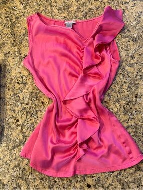 Cache Hot Pink Satin Ruffle Chemise